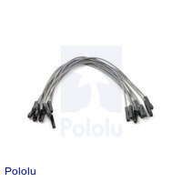 Premium Jumper Wire 10-Pack F-F 6" Gray