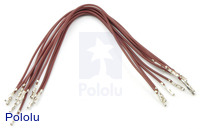 Wires with Pre-crimped Terminals 10-Pack F-F 6" Brown