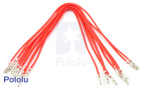 Wires with Pre-crimped Terminals 10-Pack F-F 6" Red