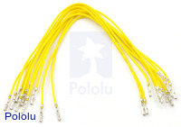 Wires with Pre-crimped Terminals 10-Pack F-F 6" Yellow