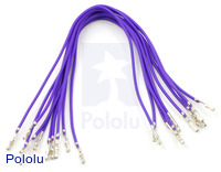 Wires with Pre-crimped Terminals 10-Pack F-F 6" Purple