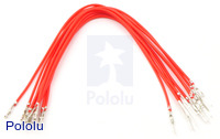 Wires with Pre-crimped Terminals 10-Pack M-F 6" Red