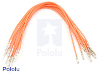 Wires with Pre-crimped Terminals 10-Pack M-F 6" Orange