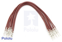 Wires with Pre-crimped Terminals 10-Pack M-M 6" Brown