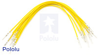 Wires with Pre-crimped Terminals 10-Pack M-M 6" Yellow