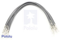 Wires with Pre-crimped Terminals 10-Pack M-M 6" Gray