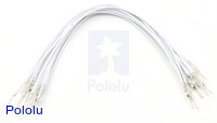 Wires with Pre-crimped Terminals 10-Pack M-M 6" White