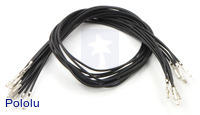 Wires with Pre-crimped Terminals 10-Pack F-F 12" Black