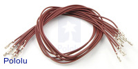 Wires with Pre-crimped Terminals 10-Pack F-F 12" Brown