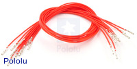 Wires with Pre-crimped Terminals 10-Pack F-F 12" Red