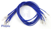 Wires with Pre-crimped Terminals 10-Pack F-F 12" Blue