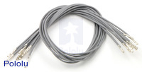 Wires with Pre-crimped Terminals 10-Pack F-F 12" Gray