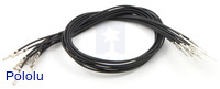 Wires with Pre-crimped Terminals 10-Pack M-F 12" Black