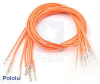 Wires with Pre-crimped Terminals 10-Pack M-F 12" Orange