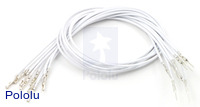 Wires with Pre-crimped Terminals 10-Pack M-F 12" White