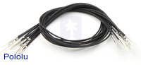 Wires with Pre-crimped Terminals 10-Pack M-M 12" Black