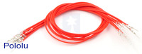 Wires with Pre-crimped Terminals 10-Pack M-M 12" Red
