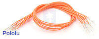 Wires with Pre-crimped Terminals 10-Pack M-M 12" Orange