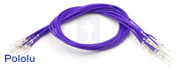 Wires with Pre-crimped Terminals 10-Pack M-M 12" Purple