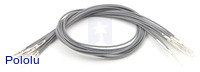 Wires with Pre-crimped Terminals 10-Pack M-M 12" Gray