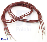 Wires with Pre-crimped Terminals 5-Pack F-F 24" Brown