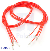 Wires with Pre-crimped Terminals 5-Pack F-F 24" Red