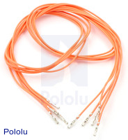 Wires with Pre-crimped Terminals 5-Pack F-F 24" Orange
