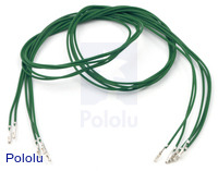 Wires with Pre-crimped Terminals 5-Pack F-F 24" Green
