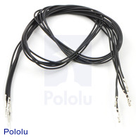 Wires with Pre-crimped Terminals 5-Pack M-F 24" Black