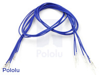 Wires with Pre-crimped Terminals 5-Pack M-F 24" Blue