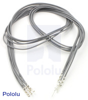 Wires with Pre-crimped Terminals 5-Pack M-F 24" Gray