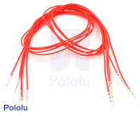 Wires with Pre-crimped Terminals 5-Pack M-M 24" Red