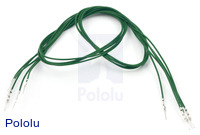 Wires with Pre-crimped Terminals 5-Pack M-M 24" Green