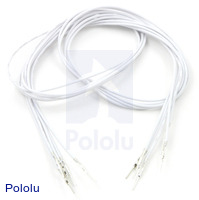 Wires with Pre-crimped Terminals 5-Pack M-M 24" White