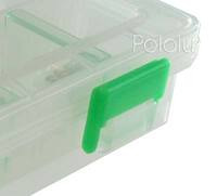 Close-up of latch on the Adjustable Parts Box.