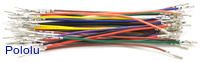 Wires with Pre-crimped Terminals 50-Piece Rainbow Assortment M-F 3"
