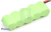 Rechargeable NiMH Battery Pack: 6.0 V, 150 mAh, 5x1 1/3-AAA Cells