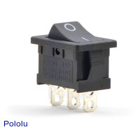 Rocker Switch: 3-Pin, SPDT, 10A