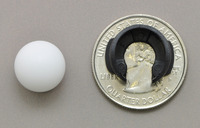 3pi ball caster with 1/2" plastic ball, top view with US quarter for size reference.