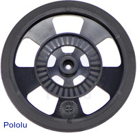 Solarbotics SW-B BLACK Servo Wheel with Encoder Stripes, Silicone Tire