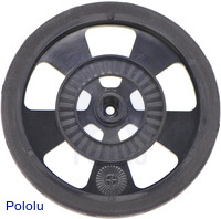 Solarbotics GMPW-B BLACK Wheel with Encoder Stripes, Silicone Tire