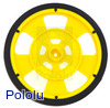 Solarbotics GMPW-Y YELLOW Wheel with Encoder Stripes, Silicone Tire