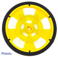 Solarbotics GMPW-Y YELLOW Wheel with Encoder Stripes, Silicone Tire