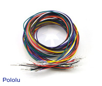 Wires with Pre-crimped Terminals 20-Piece Rainbow Assortment M-M 36"