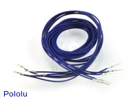 Wires with Pre-crimped Terminals 5-Pack M-F 36" Blue