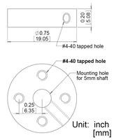 Mechanical drawing for the Pololu universal aluminum mounting hub for 5 mm shaft.