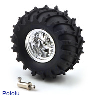 Dagu Wild Thumper Wheel 120x60mm and 4mm Shaft Adapter - Chrome