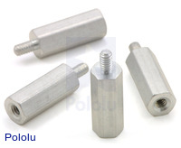 Aluminum Standoff: 1/2" Length, 2-56 Thread, M-F (4-Pack)