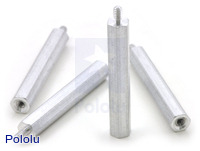 Aluminum Standoff: 1-1/4" Length, 2-56 Thread, M-F (4-Pack)