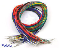Wires with Pre-crimped Terminals 50-Piece Rainbow Assortment M-F 24"